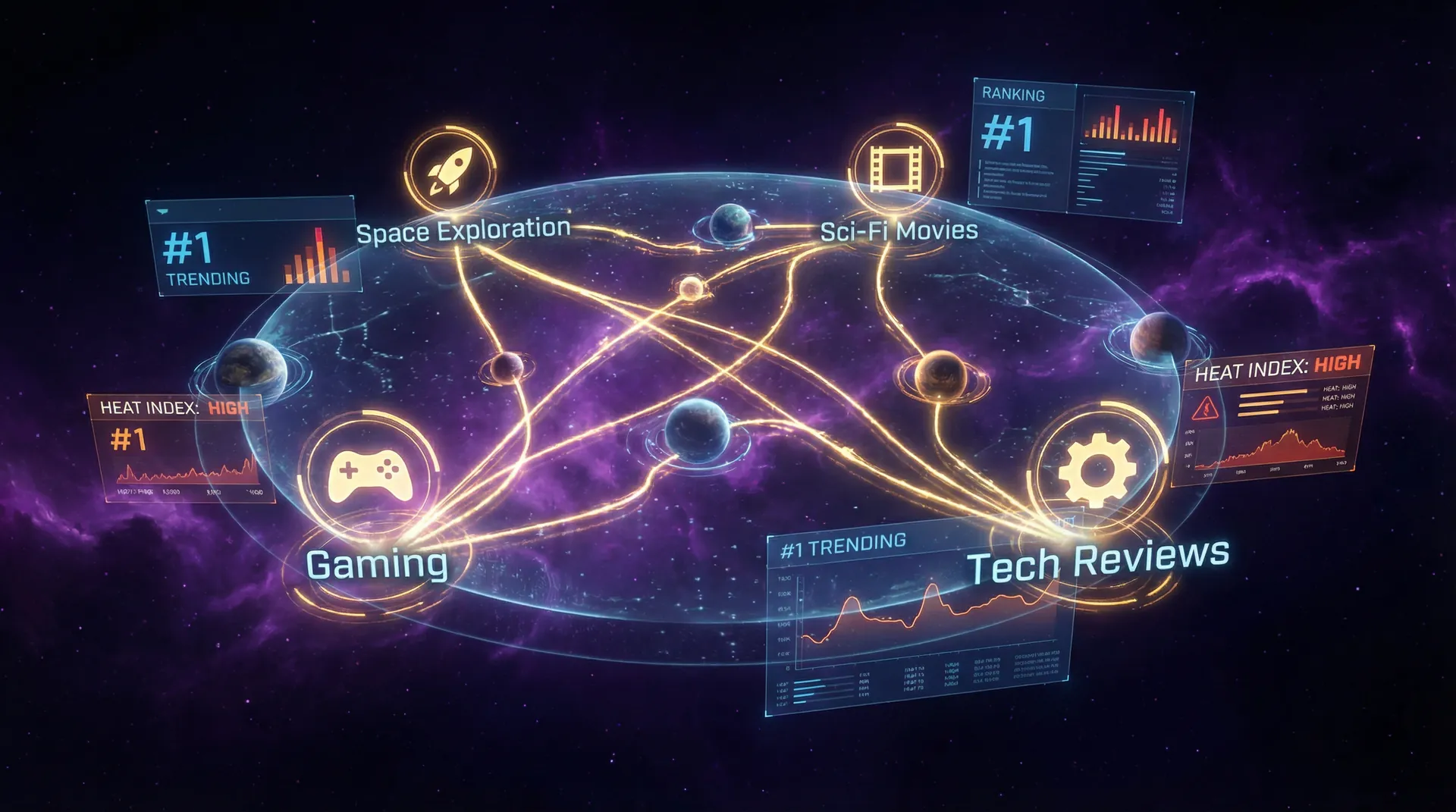 情深叉喔 热门航线星图 - 各分区热度排行